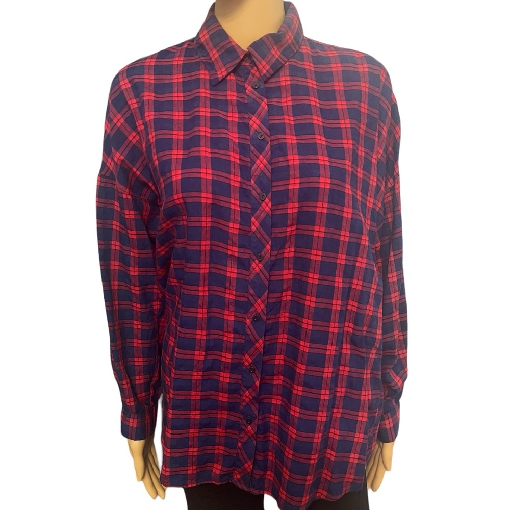 ZARA Woman Plaid Button Down Shirt